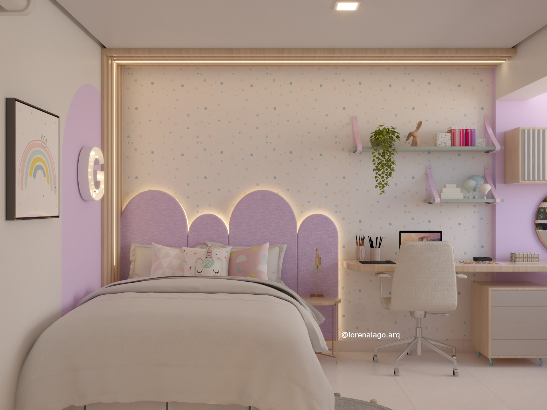 Quarto infantil lilás — Projeto Gabi